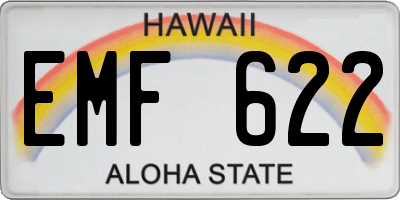 HI license plate EMF622