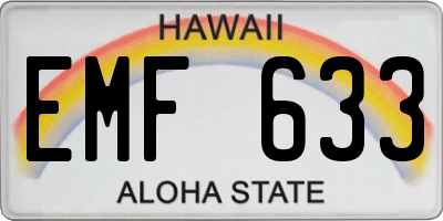 HI license plate EMF633