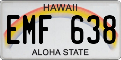 HI license plate EMF638