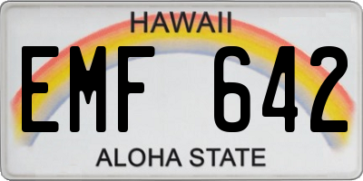 HI license plate EMF642
