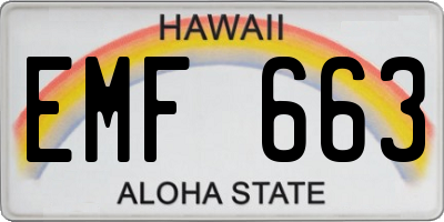 HI license plate EMF663