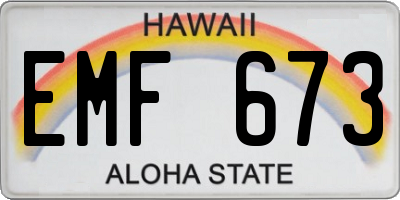 HI license plate EMF673