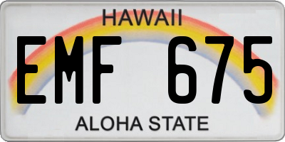 HI license plate EMF675