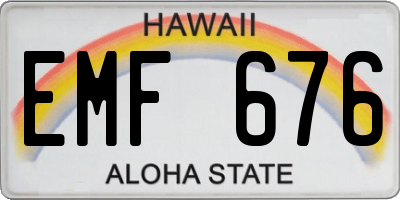 HI license plate EMF676