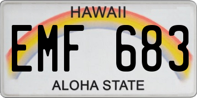 HI license plate EMF683