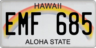 HI license plate EMF685