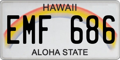 HI license plate EMF686