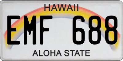 HI license plate EMF688