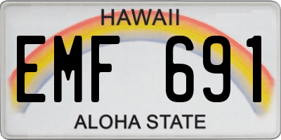 HI license plate EMF691