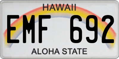HI license plate EMF692