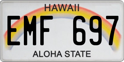 HI license plate EMF697