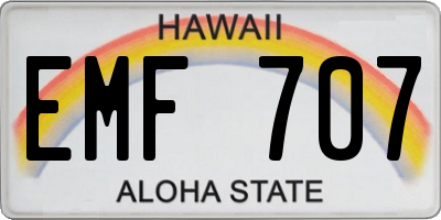 HI license plate EMF707