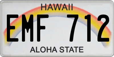 HI license plate EMF712