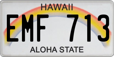 HI license plate EMF713