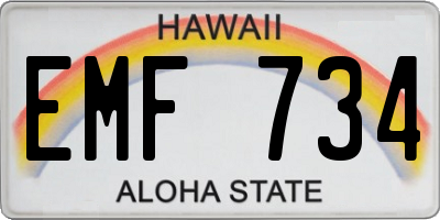 HI license plate EMF734