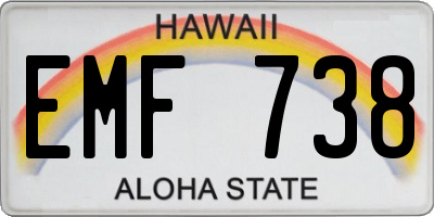 HI license plate EMF738