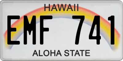 HI license plate EMF741