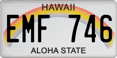 HI license plate EMF746