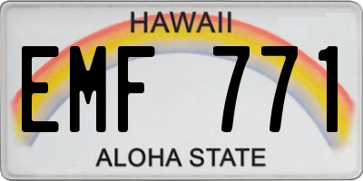 HI license plate EMF771