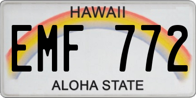 HI license plate EMF772