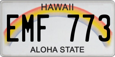HI license plate EMF773