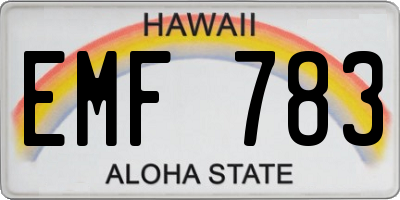 HI license plate EMF783
