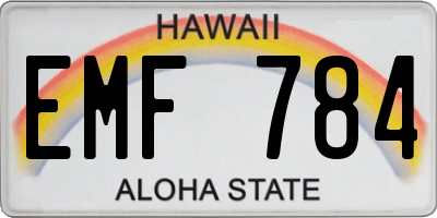 HI license plate EMF784