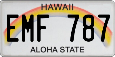 HI license plate EMF787