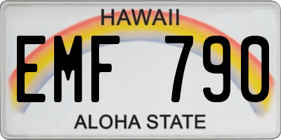 HI license plate EMF790