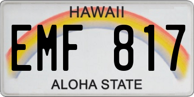 HI license plate EMF817