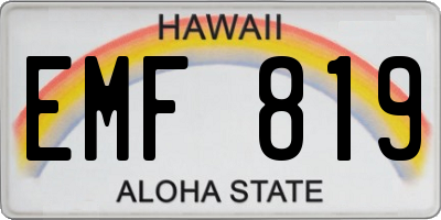 HI license plate EMF819