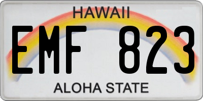 HI license plate EMF823