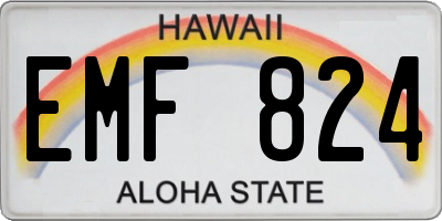 HI license plate EMF824