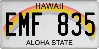 HI license plate EMF835