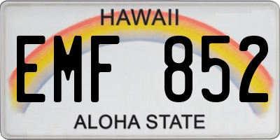 HI license plate EMF852