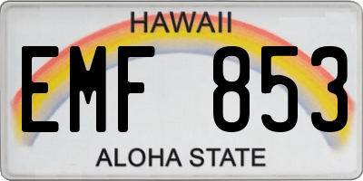 HI license plate EMF853