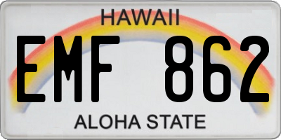 HI license plate EMF862