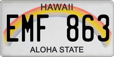 HI license plate EMF863