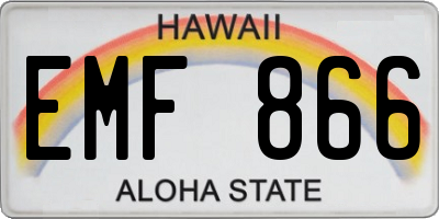 HI license plate EMF866