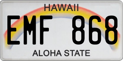 HI license plate EMF868