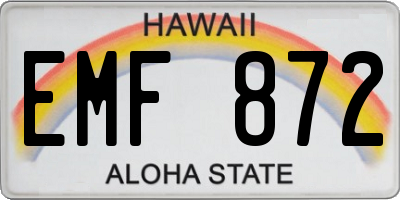 HI license plate EMF872