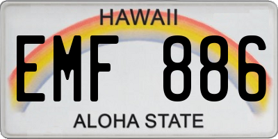 HI license plate EMF886