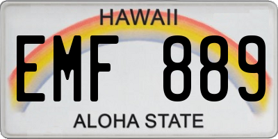 HI license plate EMF889