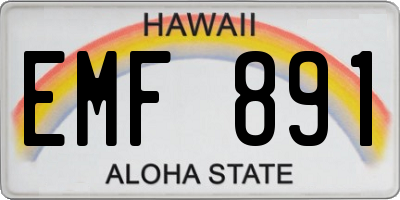 HI license plate EMF891