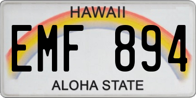 HI license plate EMF894