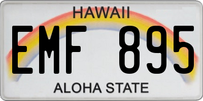 HI license plate EMF895