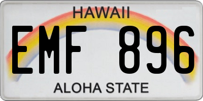 HI license plate EMF896