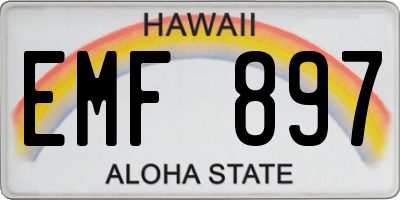 HI license plate EMF897