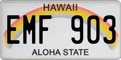 HI license plate EMF903
