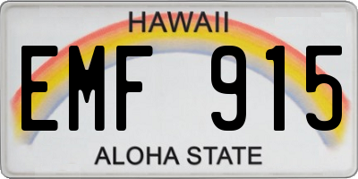 HI license plate EMF915